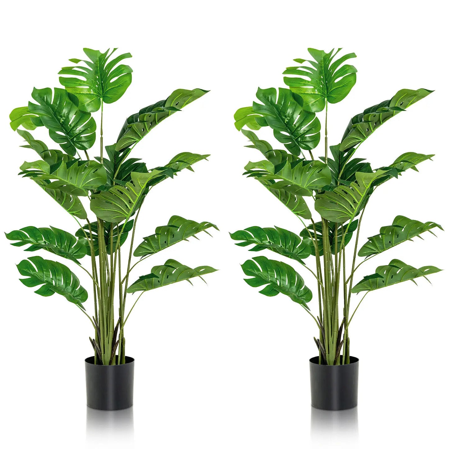 Taufora Halil - 5FT Artificial Tree 2-Pack - Faux Monstera Deliciosa Plant for Indoor & Outdoor