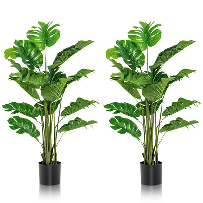 Taufora Halil - 5FT Artificial Tree 2-Pack - Faux Monstera Deliciosa Plant for Indoor & Outdoor