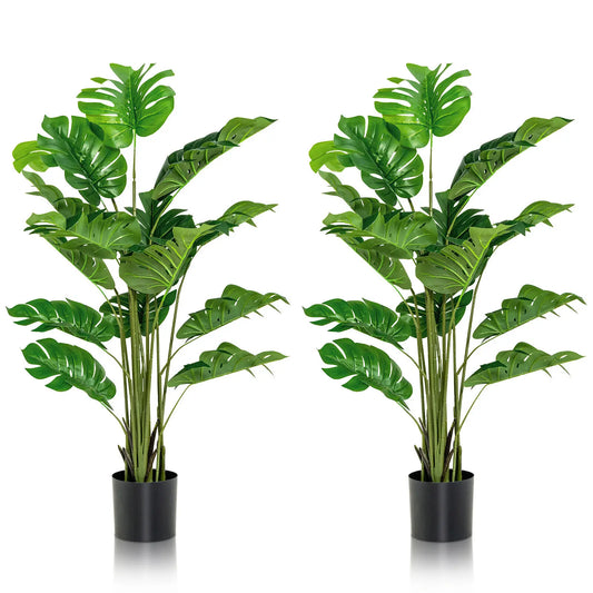 Taufora Halil - 5FT Artificial Tree 2-Pack - Faux Monstera Deliciosa Plant for Indoor & Outdoor